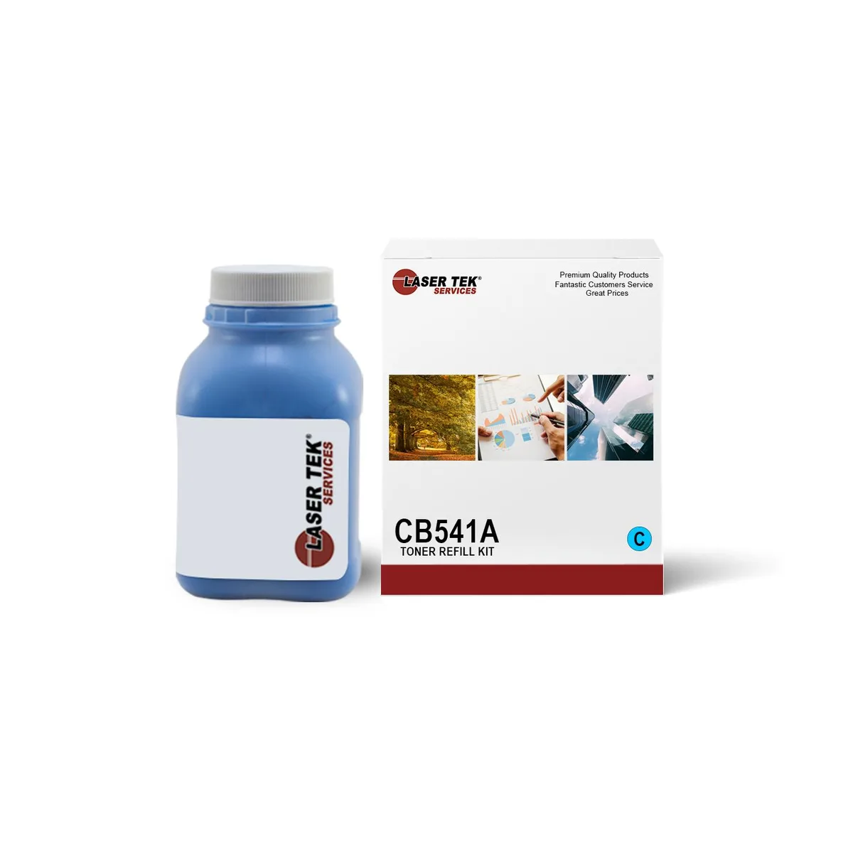 Laser Tek Services Laser Tek Services Cyan Toner Refill Kit with Chip for HP 125A CB541A — product photo