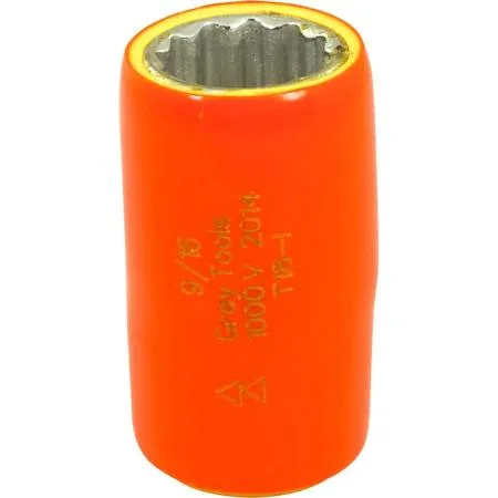 Gray Tools 9/16 inch 12 point insulated socket orange yellow layers