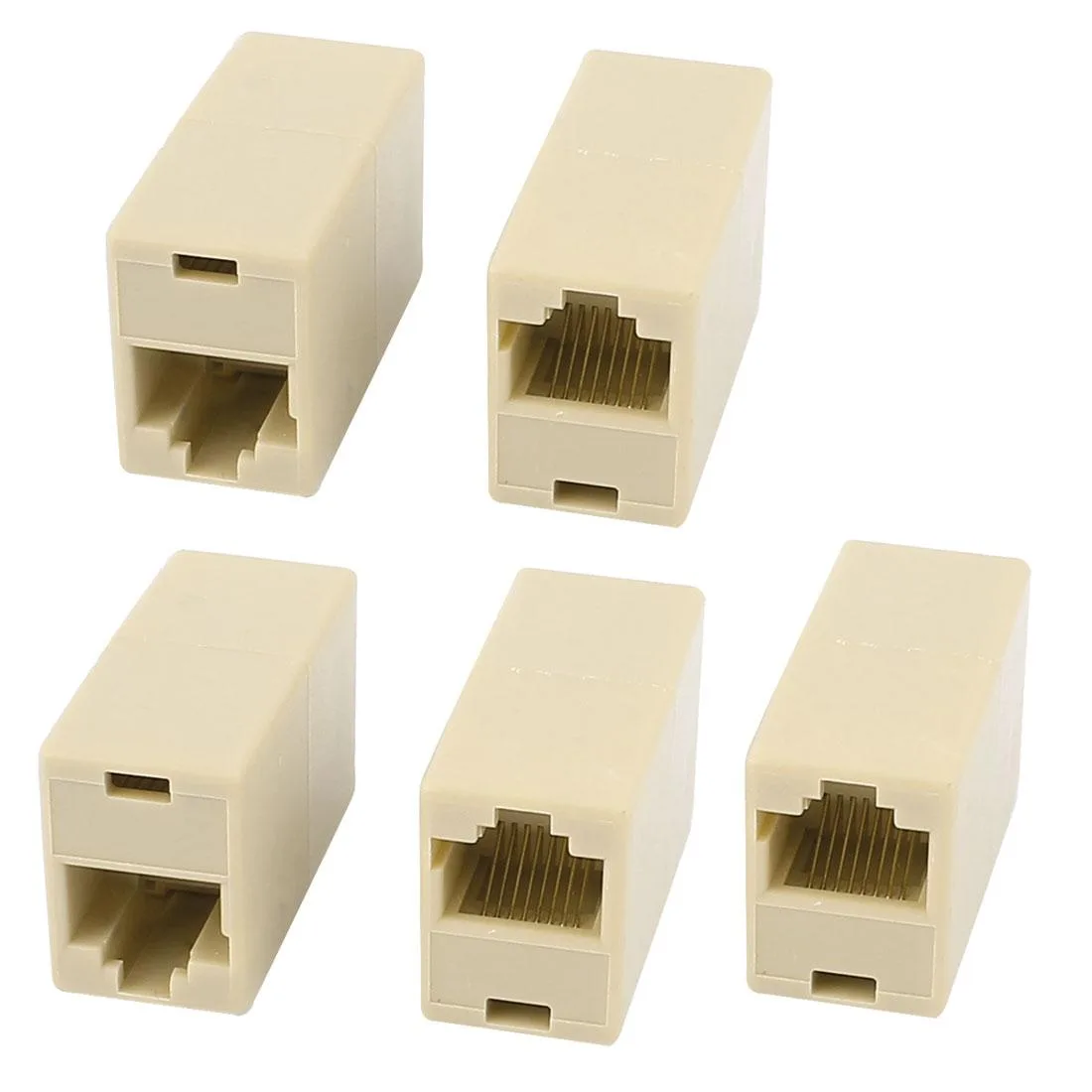 Unique-Bargains Unique-Bargains RJ45 Coupler Connector Beige 5pcs — product photo