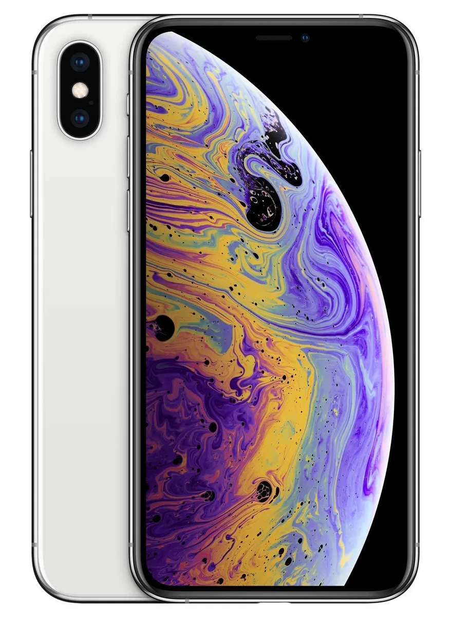 Silver iPhone X with edge-to-edge glass front and stainless steel frame