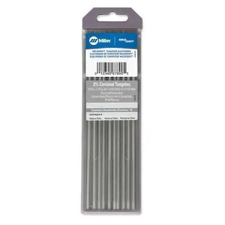 Miller - Weldcraft Miller - Weldcraft 2% Ceriated Tungsten Electrodes 1/8" 7" Pk10 — product photo