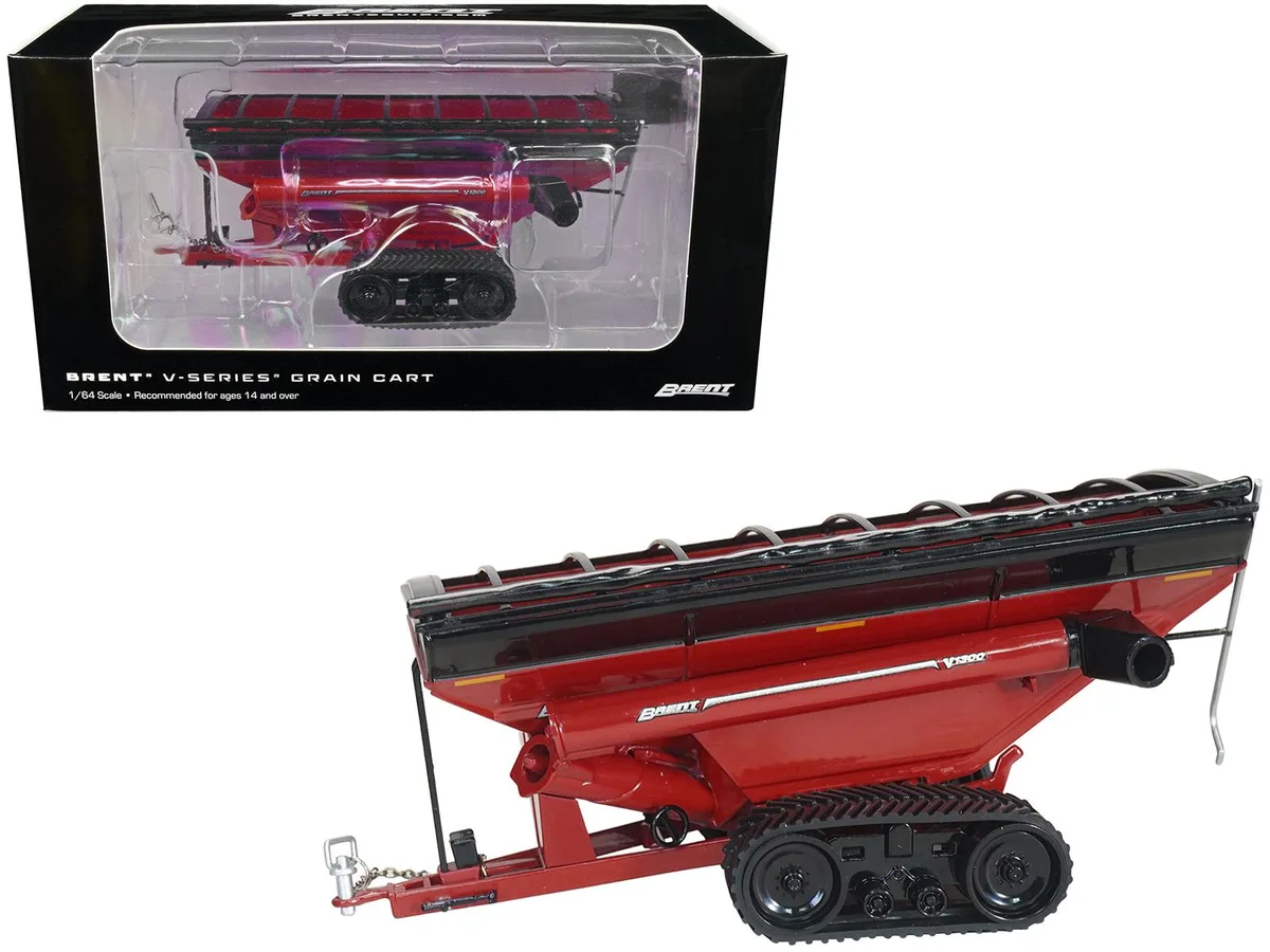 SpecCast Collectibles SpecCast Collectibles Brent V1300 Grain Cart with Tracks Red 1/64 Diecast Model — product photo