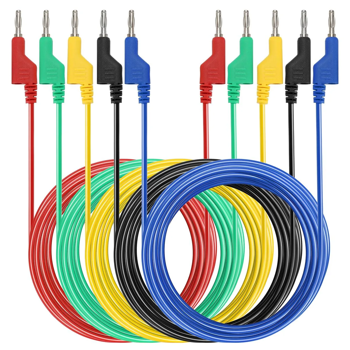 KEHIPI KEHIPI UR-US-LA4LYH 5Pcs 4mm Stackable Banana Test Lead 1000V 15A 9.8 Ft — product photo