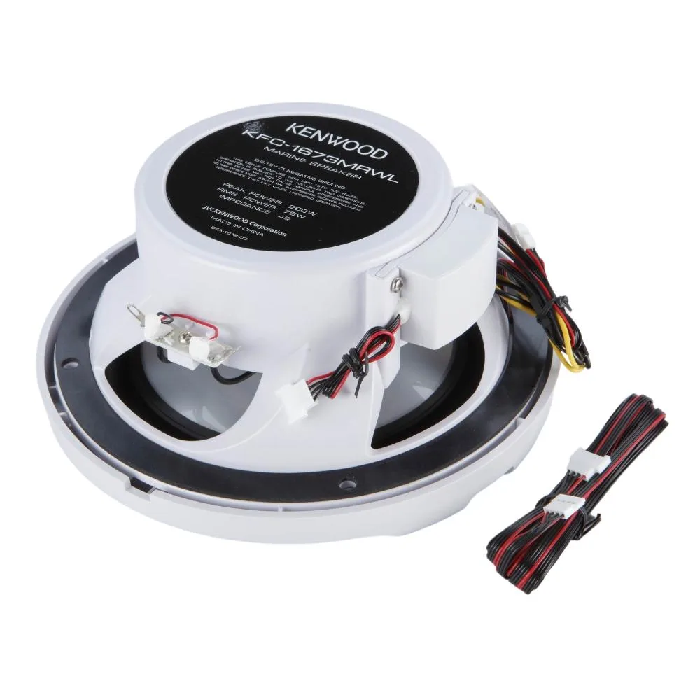 KENWOOD KENWOOD KMR-M332BT marine receiver with (2) KFC-1673MRWL 6.5" speakers — product photo