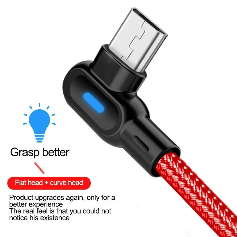 Black Micro USB to USB-A cable with 90-degree L-shaped connectors, 1 m length