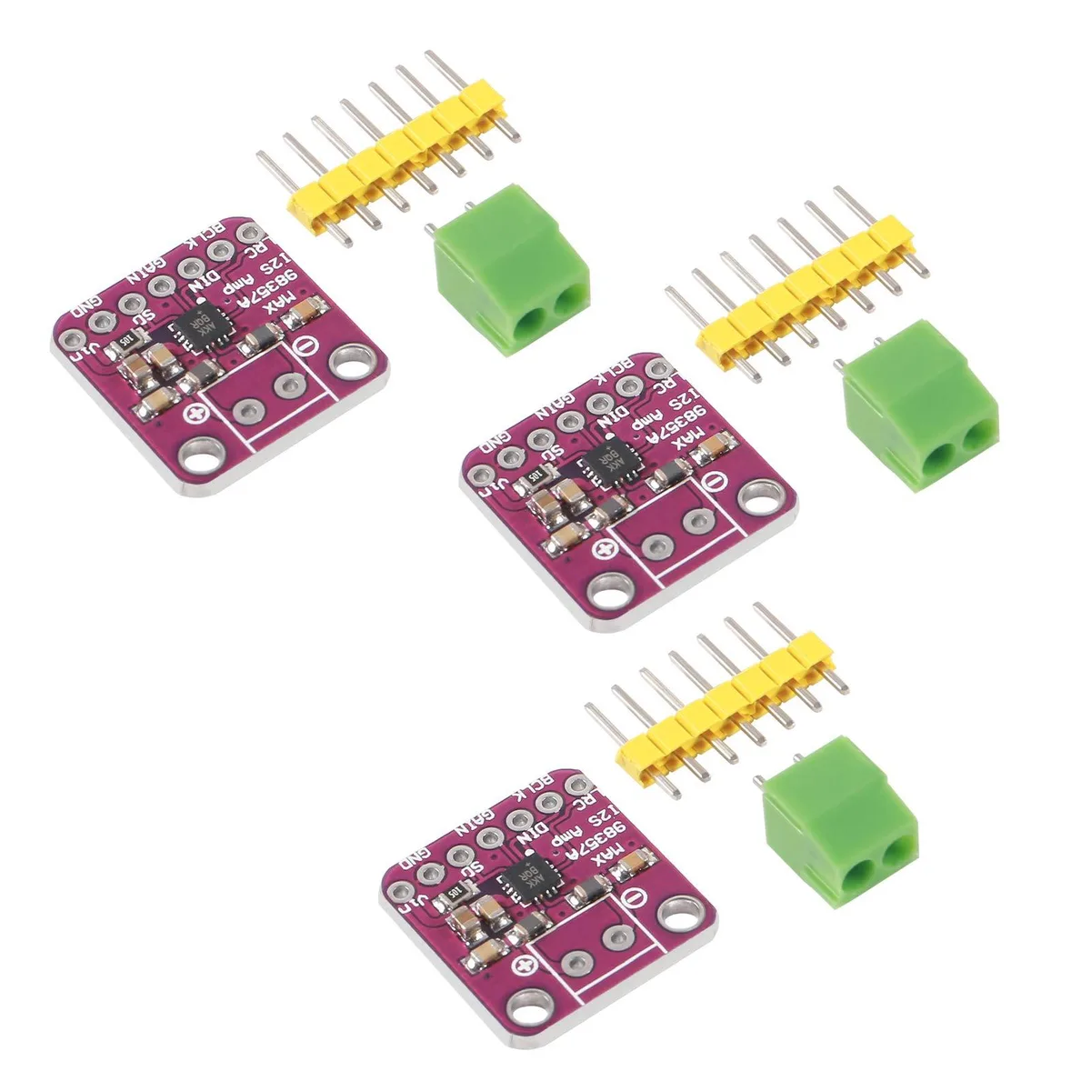 KEHIPI KEHIPI 3 PCS MAX98357 Audio Adapter I2S Class D 3.2W 1.8W 8kHz-96kHz Purple — product photo