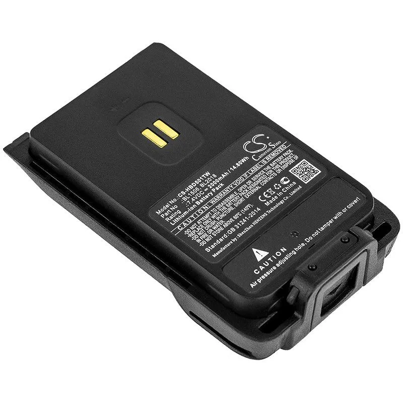 Rectangular replacement battery pack, black plastic casing, labelled for BD500 BD505 BD555