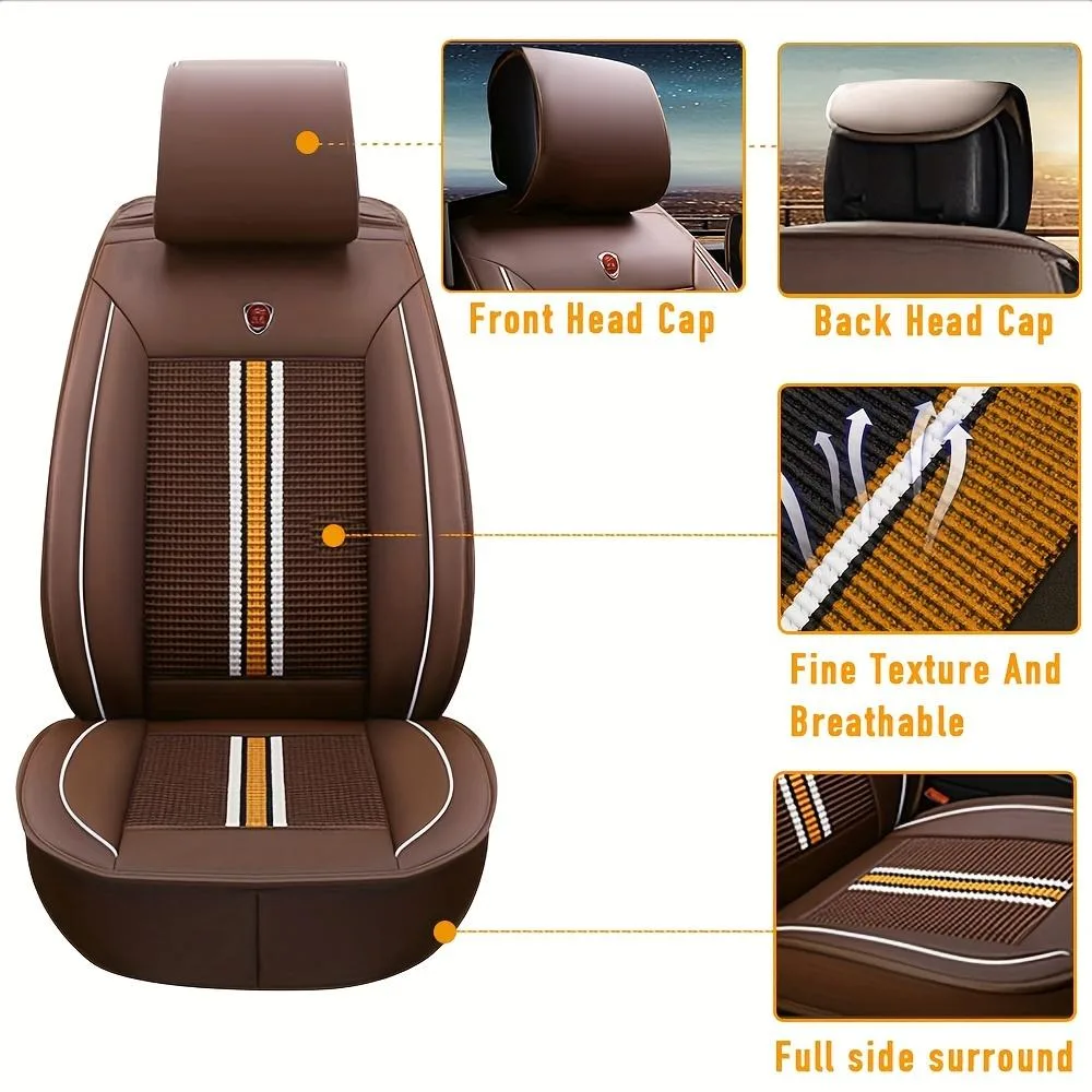 muchkey muchkey Car Seat Cover Set 5 Seats Coffee Universal — product photo