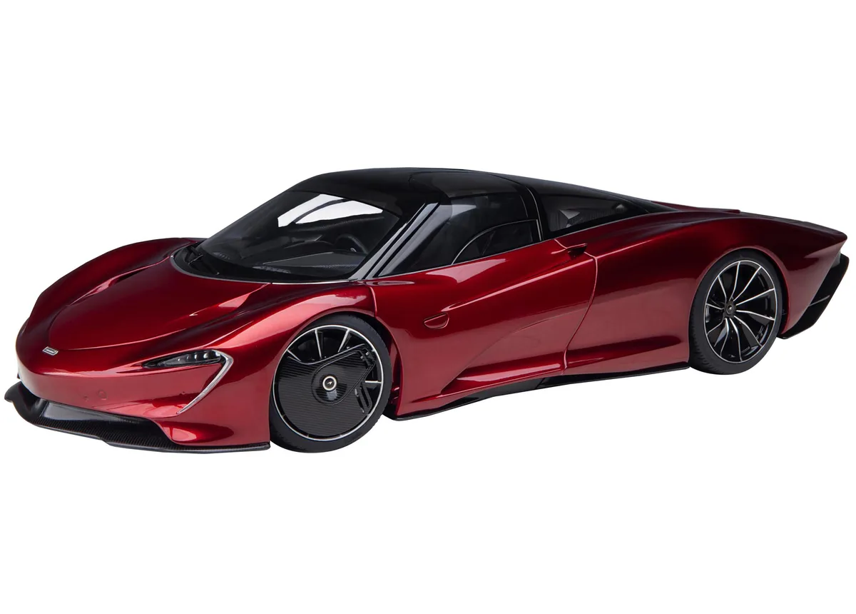 Autoart Autoart McLaren Speedtail Volcano Red Metallic Black Top Suitcase 1/18 Hobby Collectible — product photo