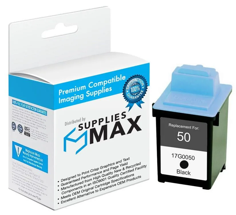 SuppliesMax SuppliesMax Lexmark 17G0050 Black Inkjet Cartridge 255 Pages — product photo