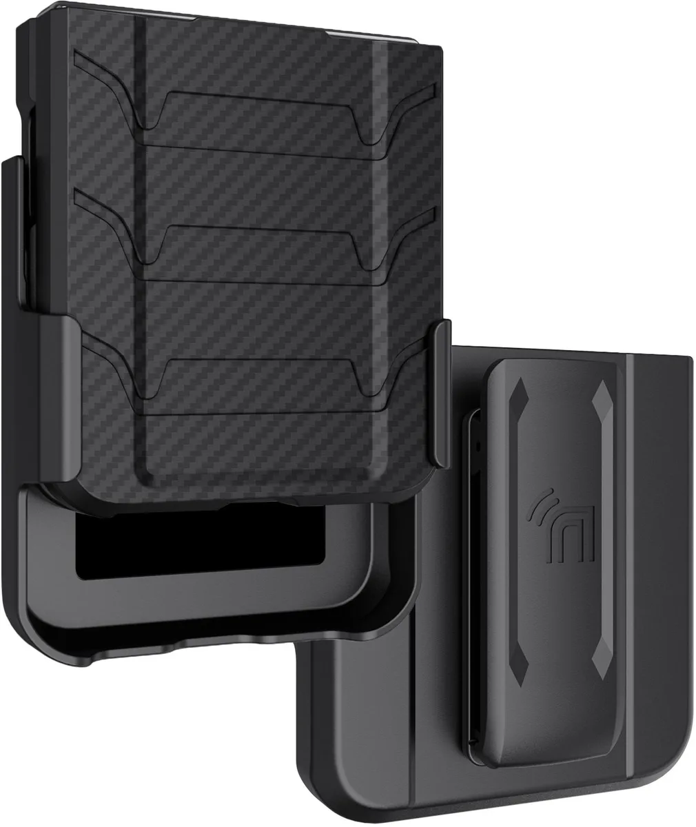 Nakedcellphone Nakedcellphone Tactical Case and Belt Clip Holster for Galaxy Z Flip 5 5G Carbon Fiber — product photo