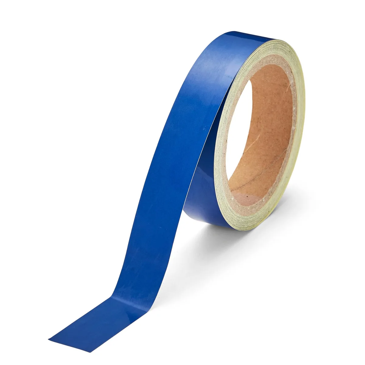 Blue reflective marking tape roll on a 3 inch core