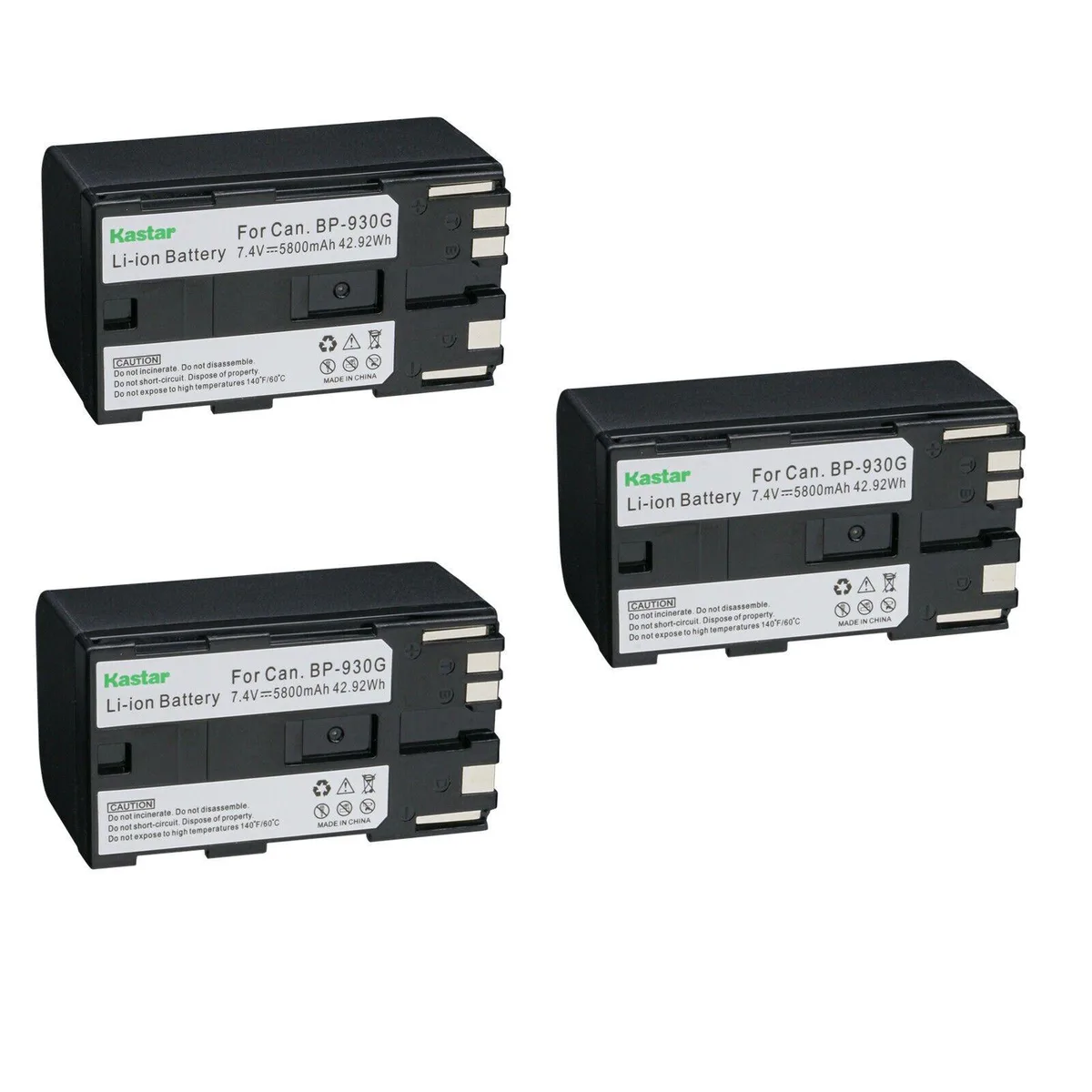 Kastar Kastar BP-930G 3-Pack 7.4V 5800mAh Li-Ion Camera Battery — product photo