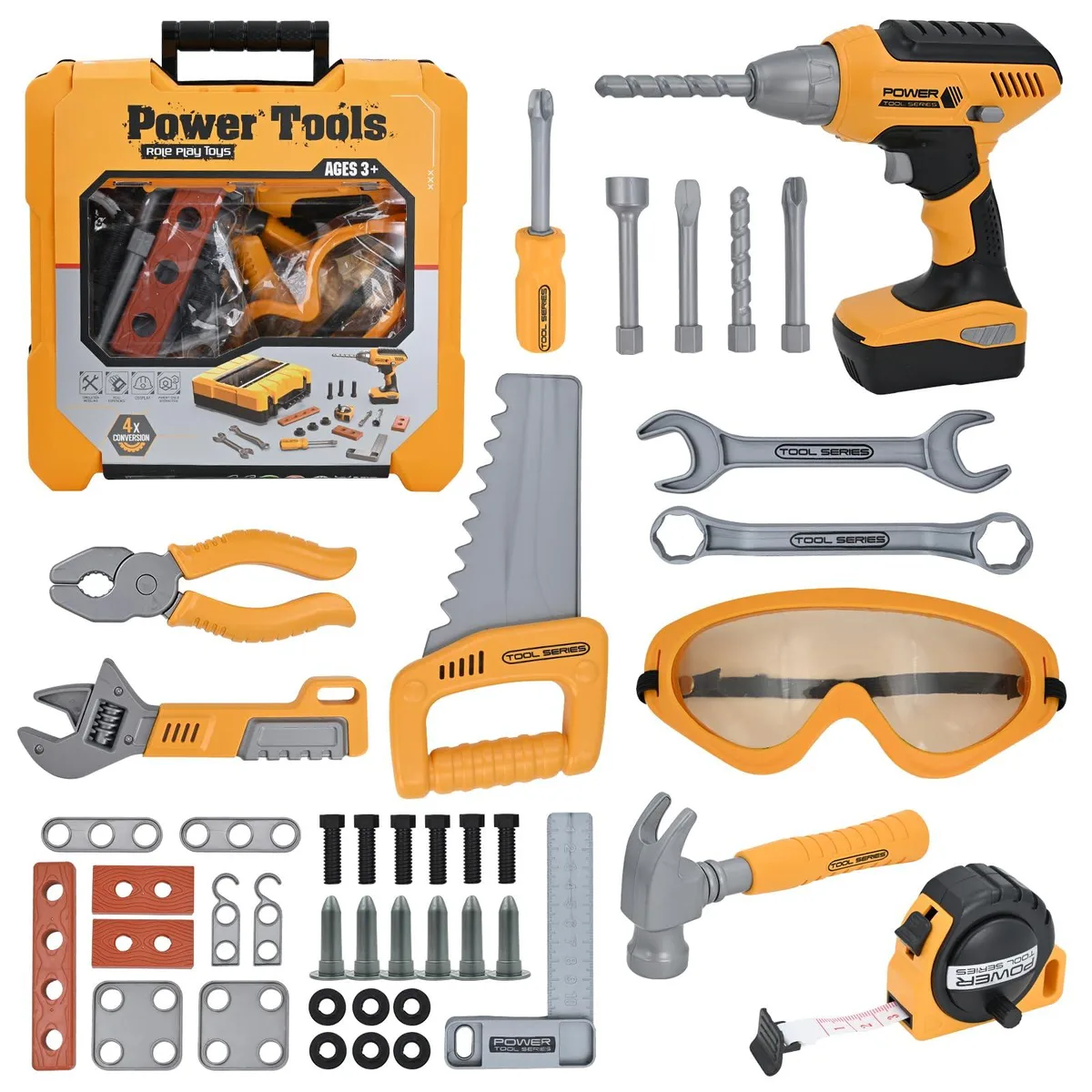  Kids Tool Set with Tool Box &amp; Electronic Toy Drill — product photo