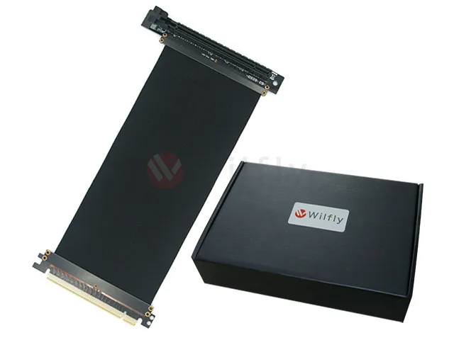 Wilfly Wilfly PCIE16L20 200mm PCIe 3.0 x16 Left Angled Riser Cable — product photo