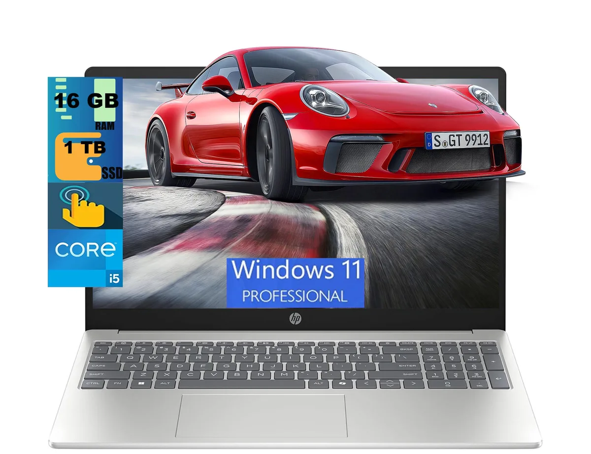 HP HP 15 Laptop 15.6" FHD Touchscreen Intel Core i5-1334U 10-core 16GB DDR4 1TB SSD Wi-Fi6 Windows 11 Pro Silver — product photo