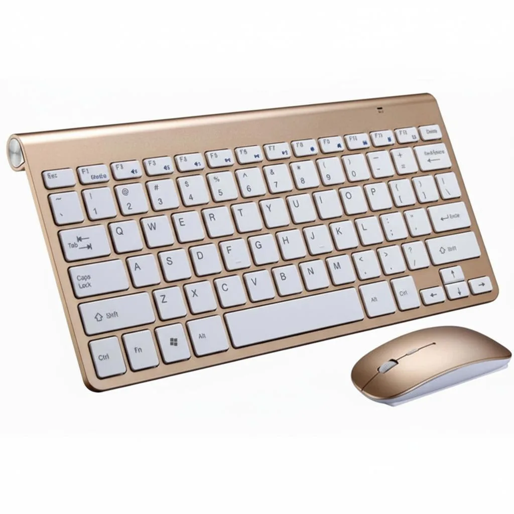 The Perfect Part The Perfect Part Wireless Keyboard &amp; Mouse Set 2.4GHz 1200 DPI Gold — product photo