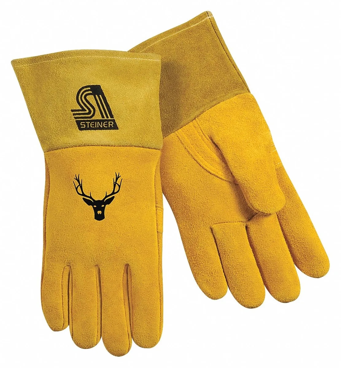 STEINER STEINER 02276-S Welding Gloves MIG Deerskin Yellow Size S 14 in — product photo