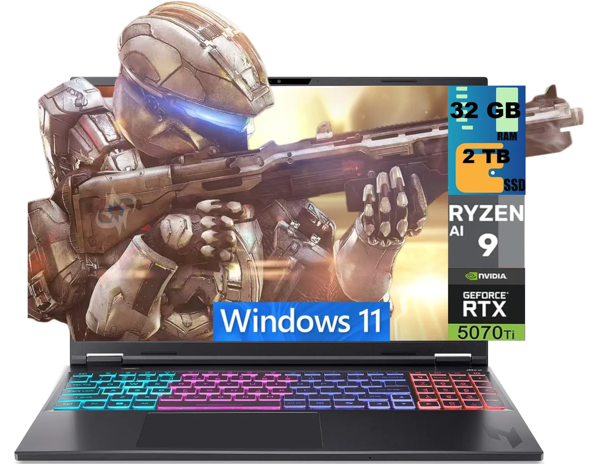 Acer America Acer Nitro 16S Gaming Laptop AMD Ryzen AI 9 365 RTX 5070 Ti 32GB 2TB — product photo