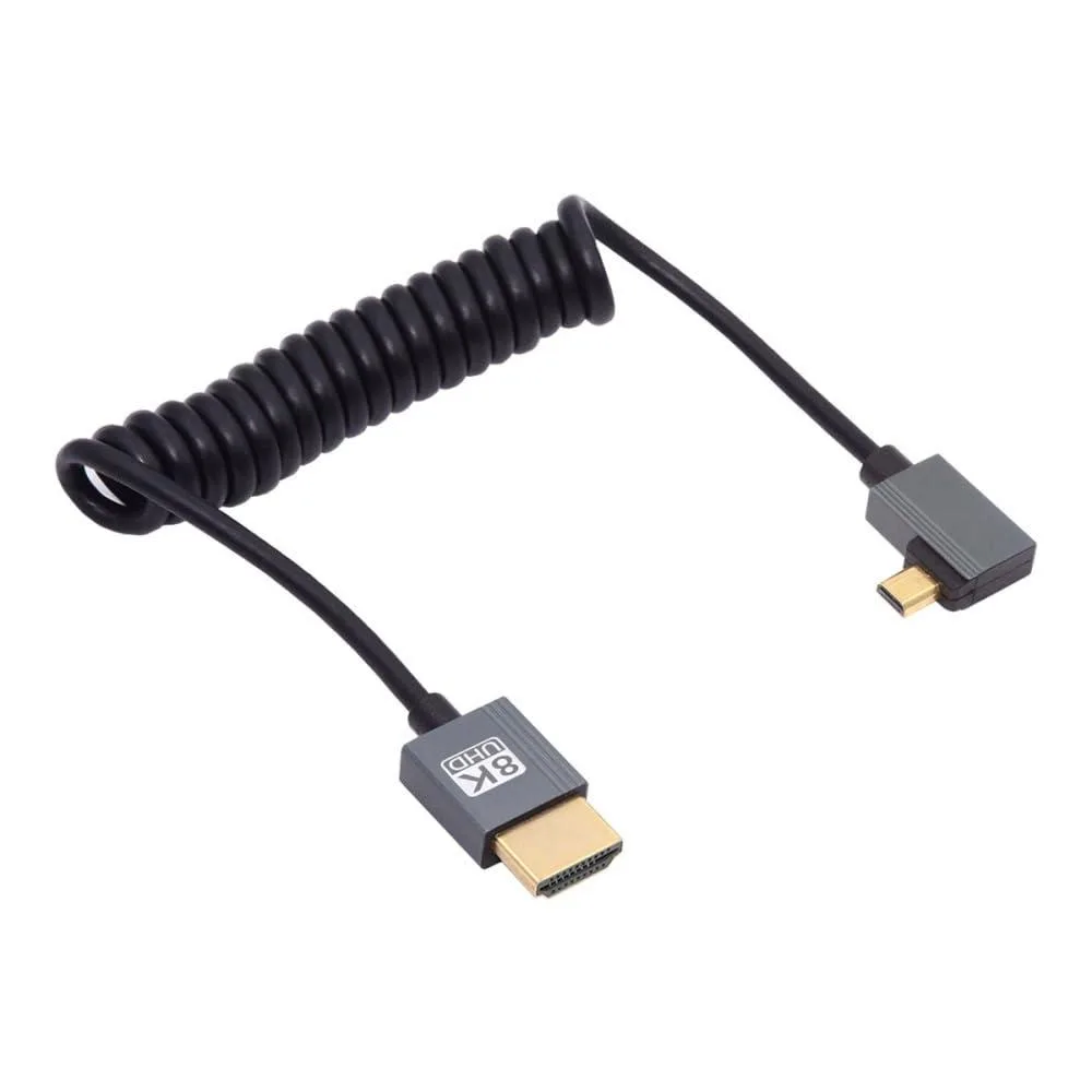 Fervit Fervit Micro HDMI 2.1 Male to HDMI Male Coiled Cable 100cm — product photo
