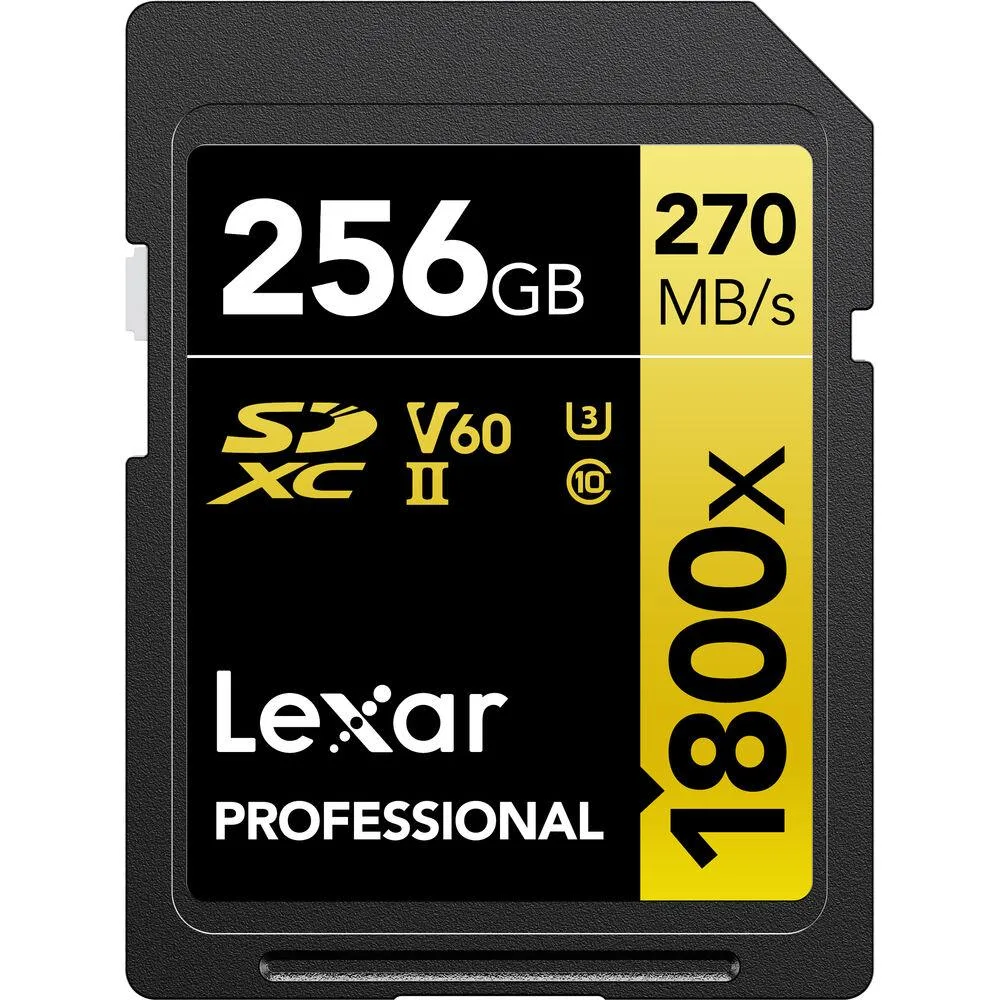 Lexar Lexar LSD1800256G-BNNNU 256GB UHS-II U3 V60 memory card — product photo