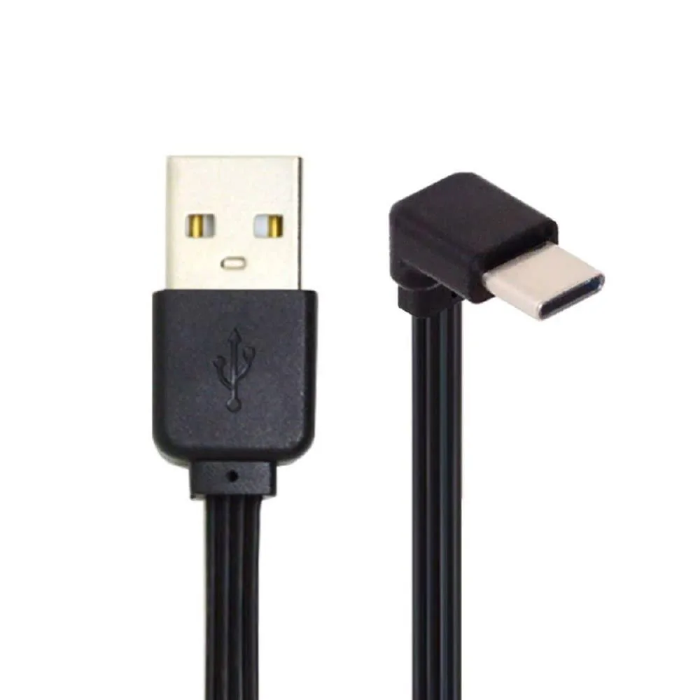 Fervit Fervit USB 2.0 Type-A to USB-C Up Down 90° Angled Flat FPC Cable 13cm — product photo