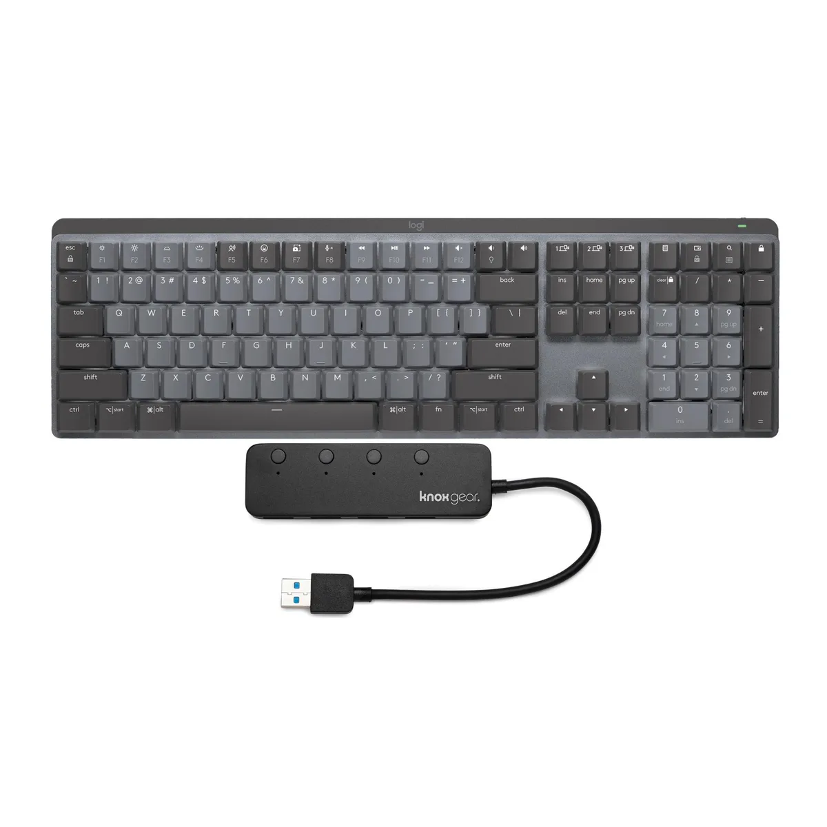 Logitech Logitech MX Mechanical Wireless Gaming Keyboard Bundle with Knox Gear 4-Port USB 3.0 Hub — product photo