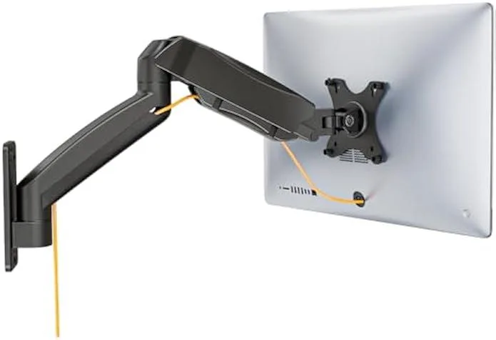 TAURKENAM TAURKENAM Single Monitor Wall Mount Gas Spring Arm 32 inch 19.8 lbs 21.2 inch Extension Black — product photo