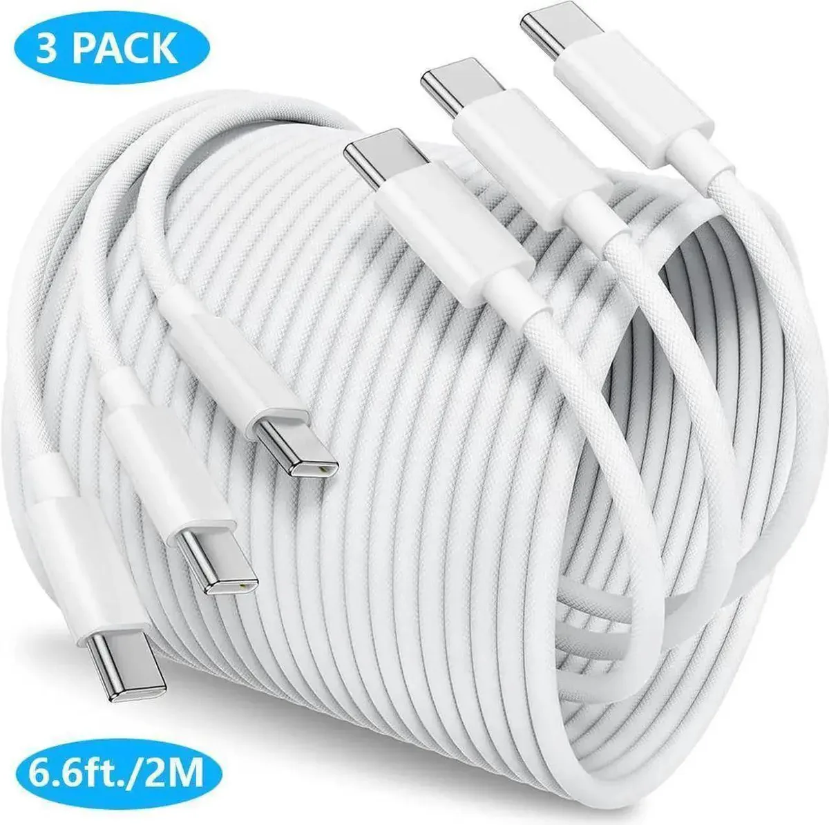Vszerda Vszerda USB C to C cable 6 ft 3-pack 60W 3.1A 480Mbps — product photo