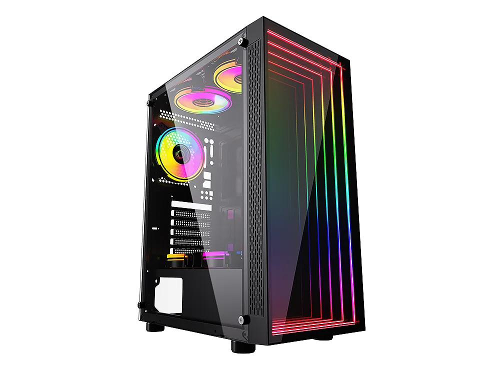 BGears BGears B-Optillusion Mid Tower ATX Glass Mirror LED Black PC Case — product photo
