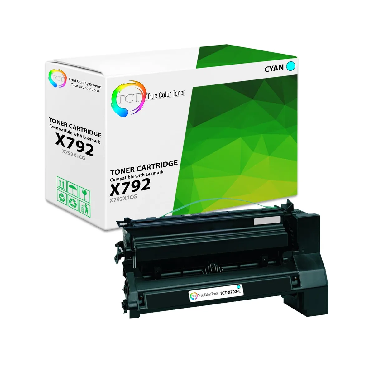 True Color Toner True Color Toner X792X1CG Cyan toner cartridge 20000 pages — product photo