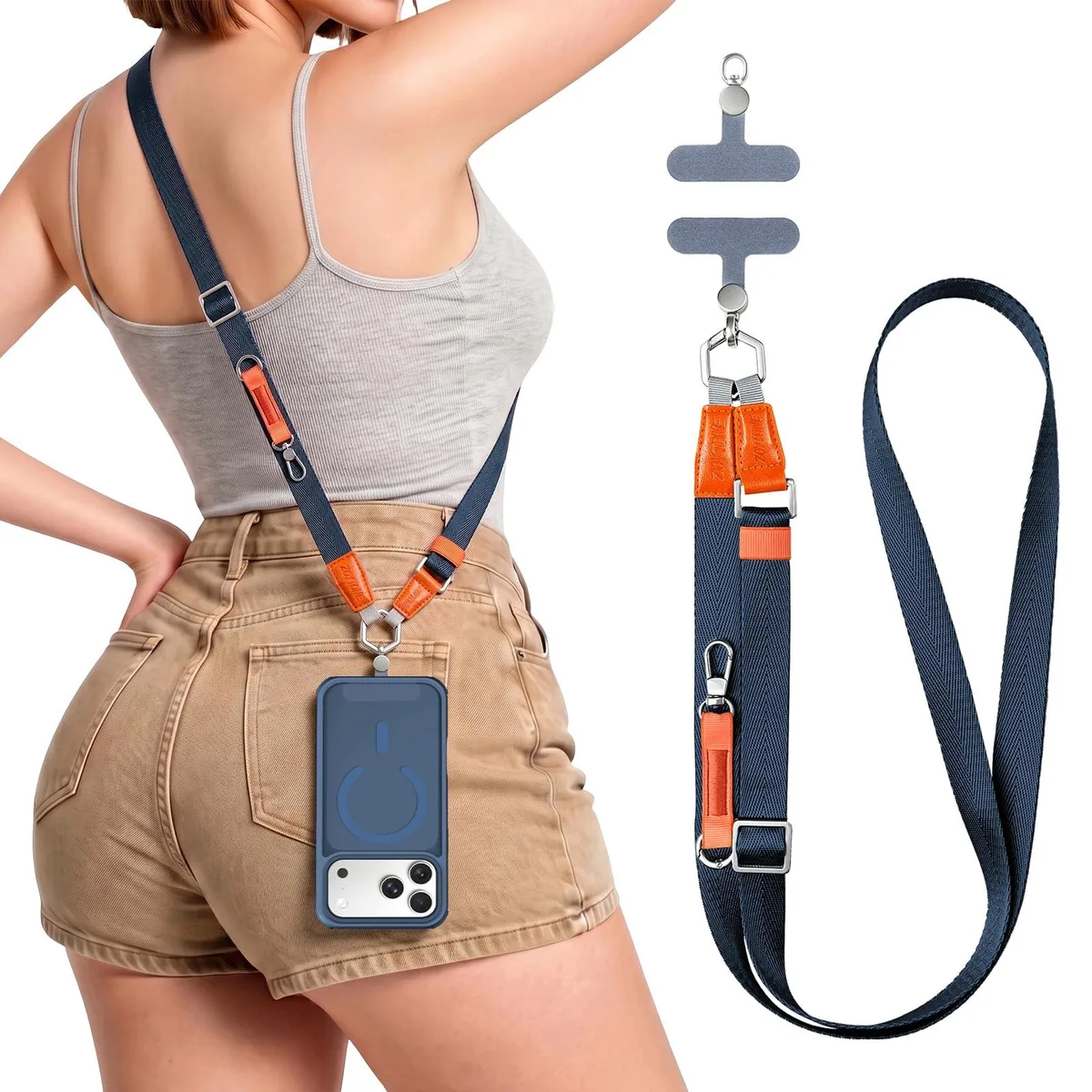  ZOYTONE Phone Lanyard Crossbody Blue One Size 100% Polyester — product photo