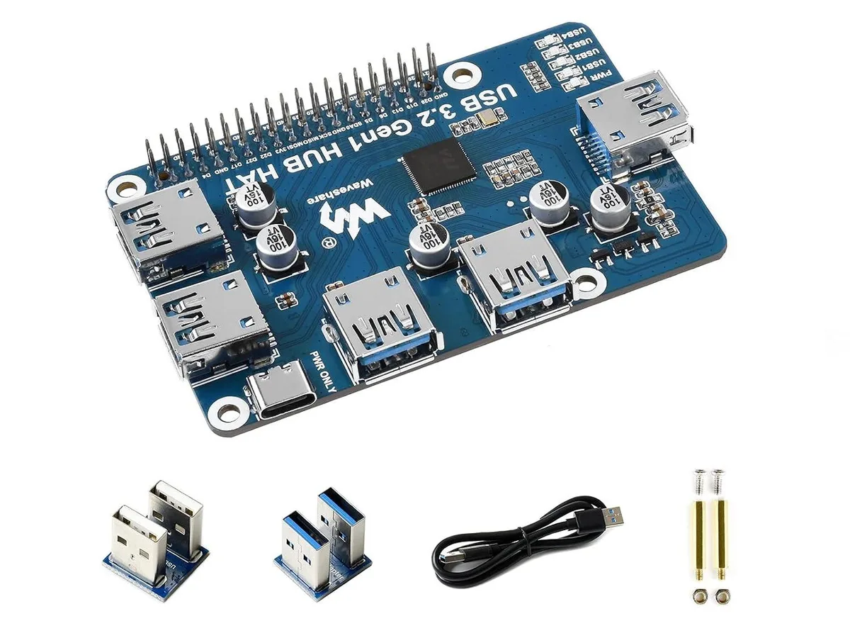 LORDWORLD LORDWORLD USB 3.2 Gen1 HUB HAT Expansion Board 4 Ports development board — product photo