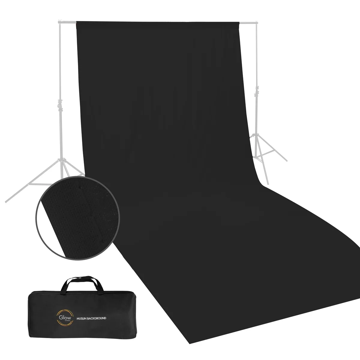 Glow Edge Glow Edge Muslin Background 10 x 20 ft Black — product photo