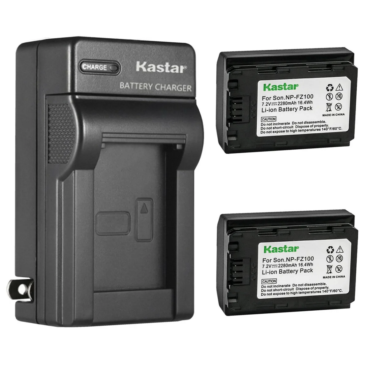 Kastar Kastar NP-FZ100 2-Pack Battery &amp; AC Wall Charger — product photo
