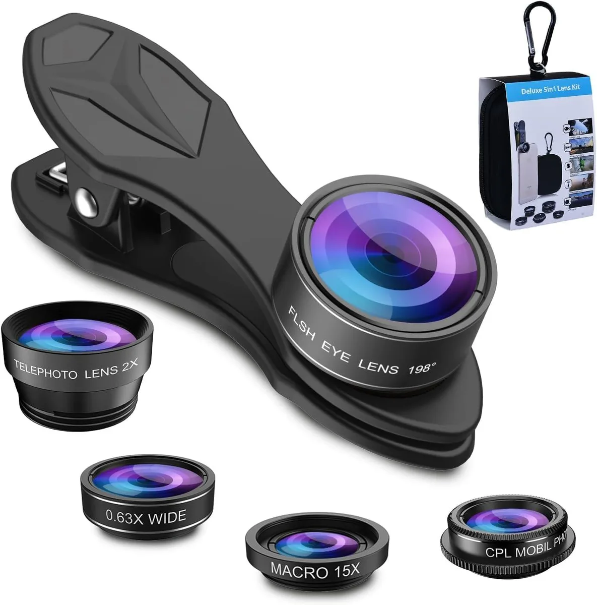  MIAO LAB DG5-H 5 in 1 Phone Camera Lens Kit — product photo