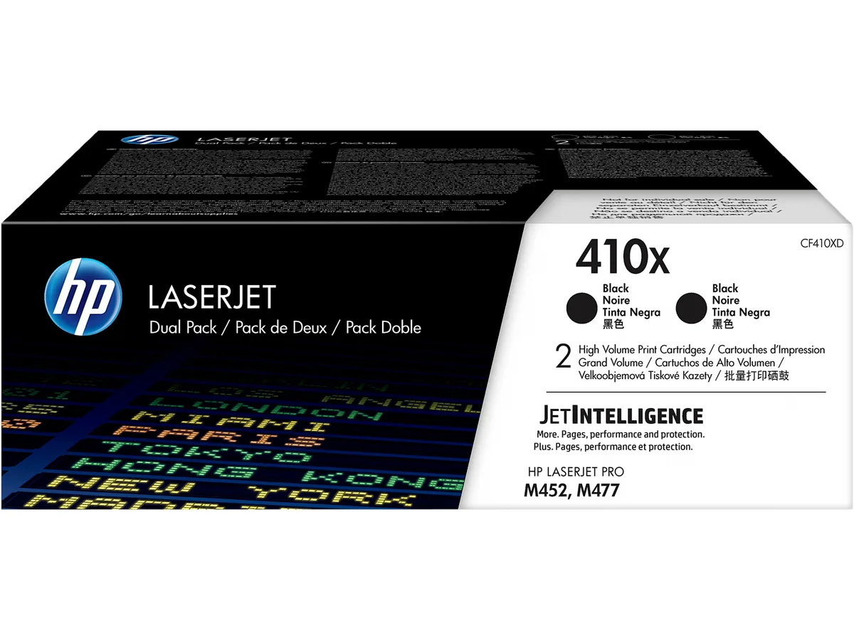 HP HP CF410XD 410X 2-Pack High Yield Black Toner Cartridges — product photo