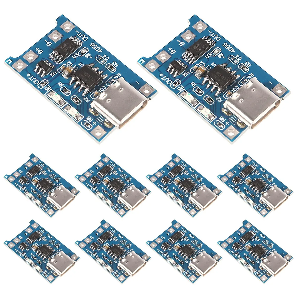 KEHIPI KEHIPI TP4056 Type-C USB 5V 1A 18650 Lithium Battery Charger Module 10pcs — product photo