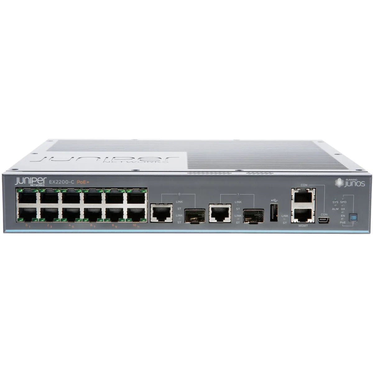 HPE Juniper Networking HPE Juniper Networking EX2200-C-12P-2G network switch — product photo