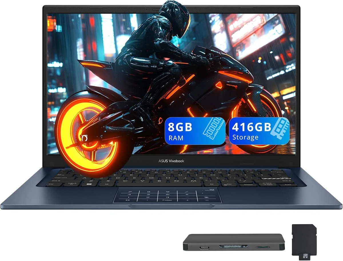 ASUS ASUS Vivobook 14 14.0" FHD Business Laptop Intel Core 5-120U 8GB 416GB Storage Quiet Blue — product photo