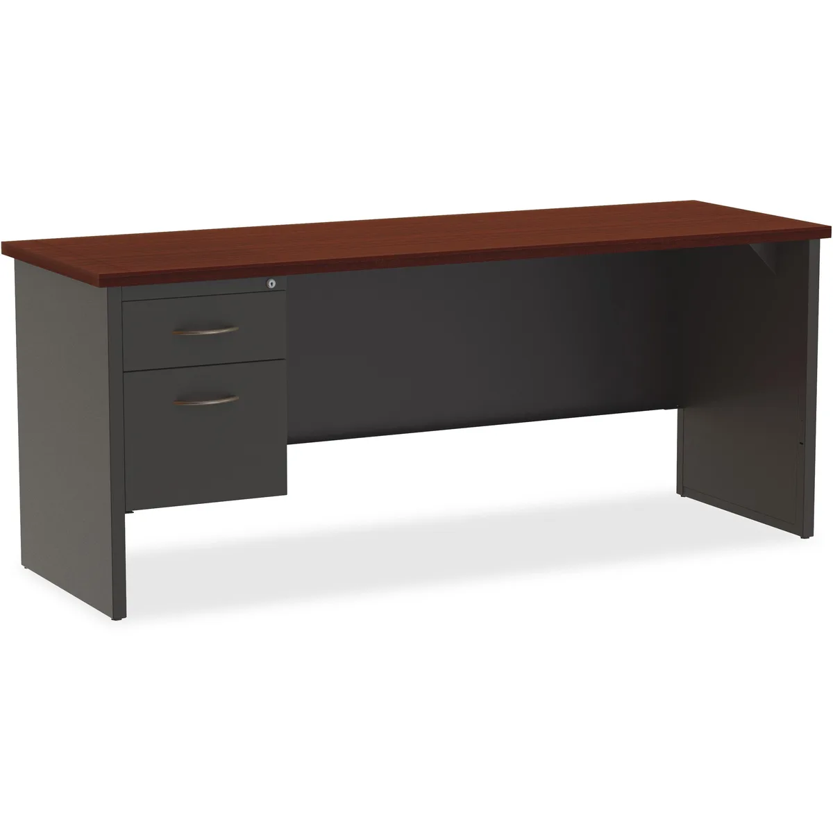 Lorell Lorell Left Pedestal Credenza 24x72 Mahogany 79164 — product photo