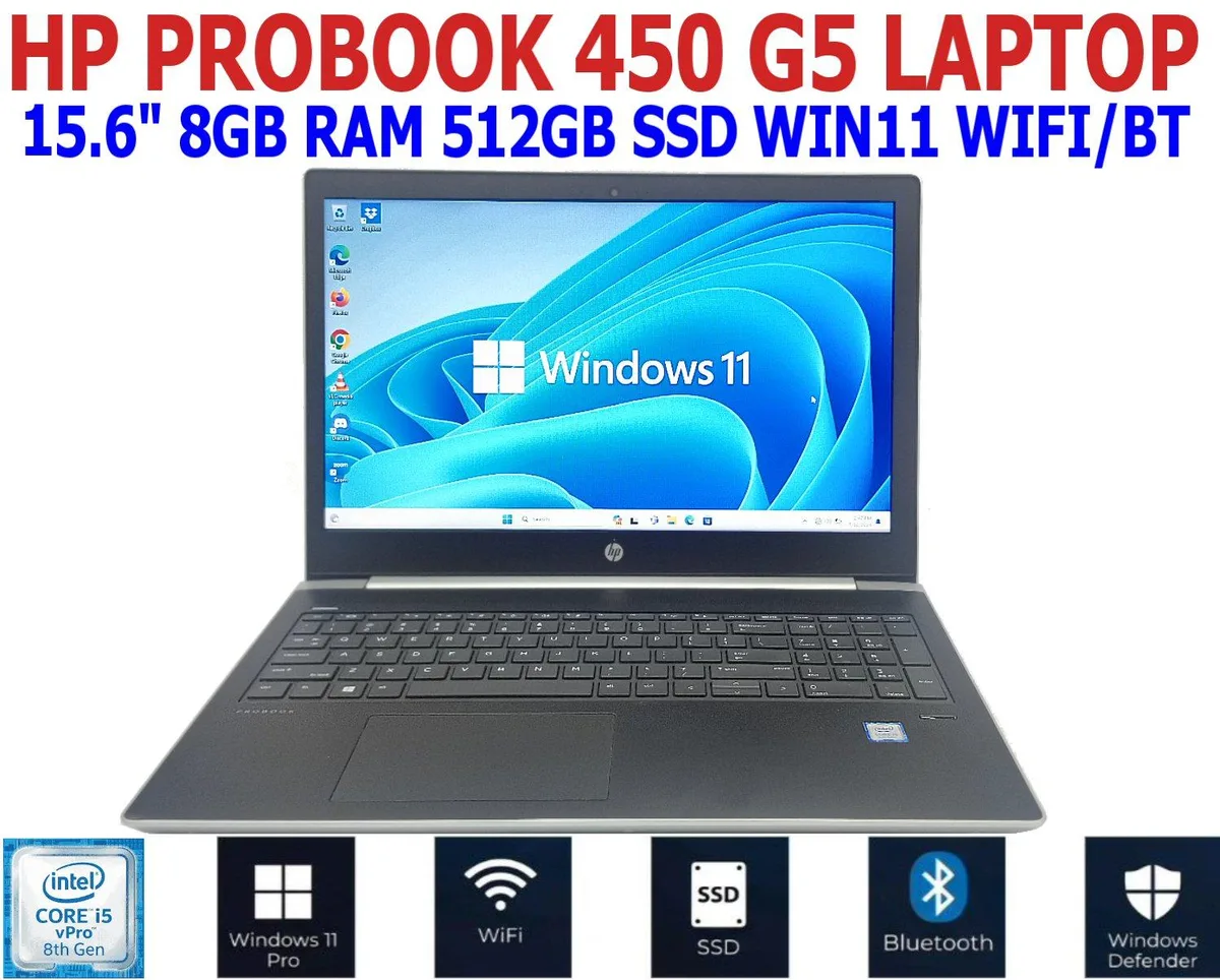 HP HP ProBook 450 G5 laptop i5-8250U 15.6" 1.60GHz 8GB 512GB SSD — product photo