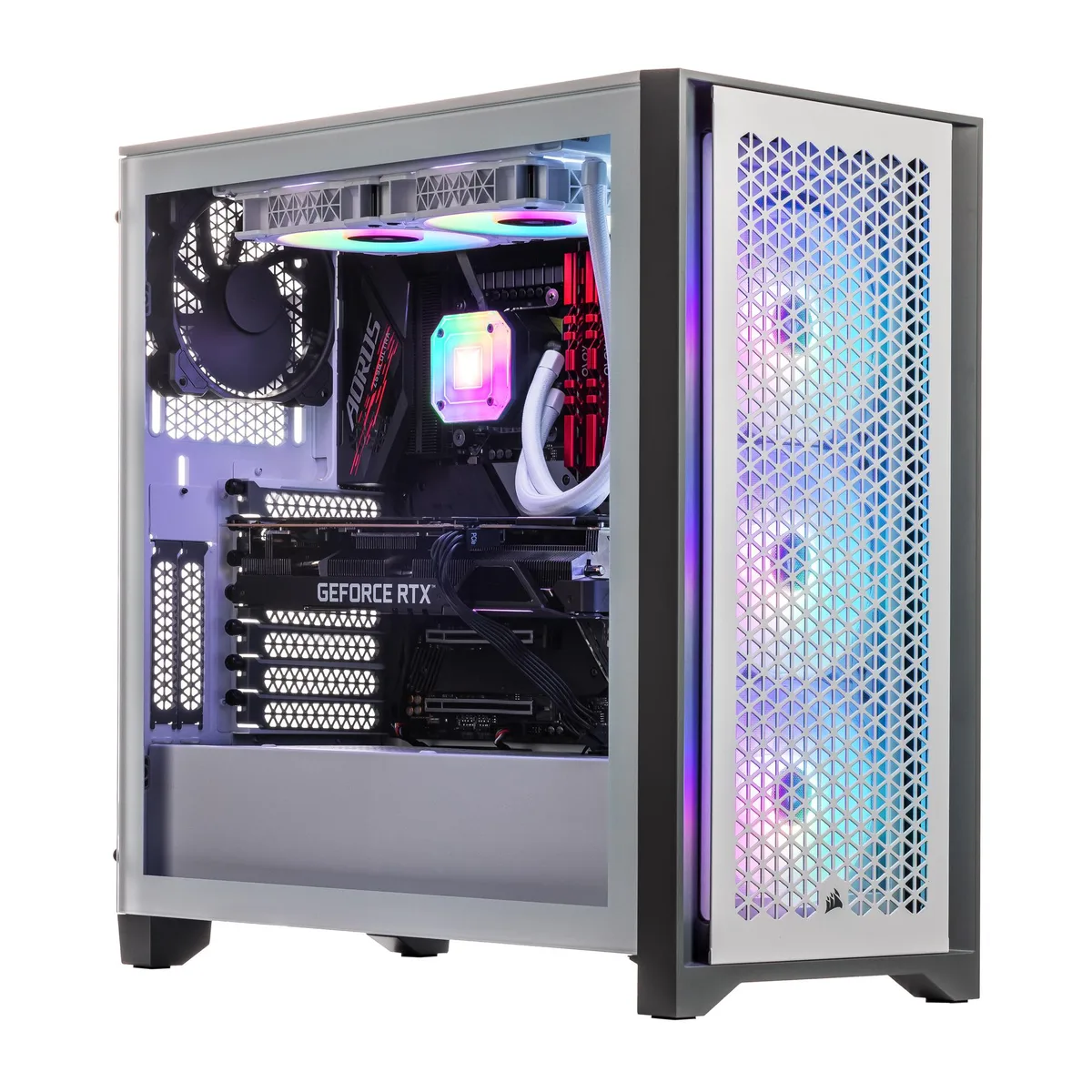 Velztorm Velztorm Argentux Gaming PC i7-11700K RTX 3060 Ti 16GB 1TB SATA SSD 360mm AIO White Win10Pro — product photo