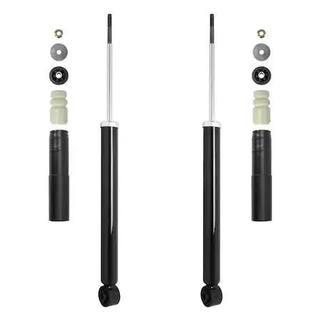 A pair of silver rear shock absorbers in a kit