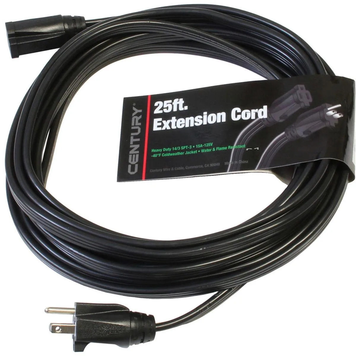 HOYA Filter HOYA Filter 25' Heavy Duty 14/3 SPT-3 Low Profile Flat Extension Cord, Black — product photo