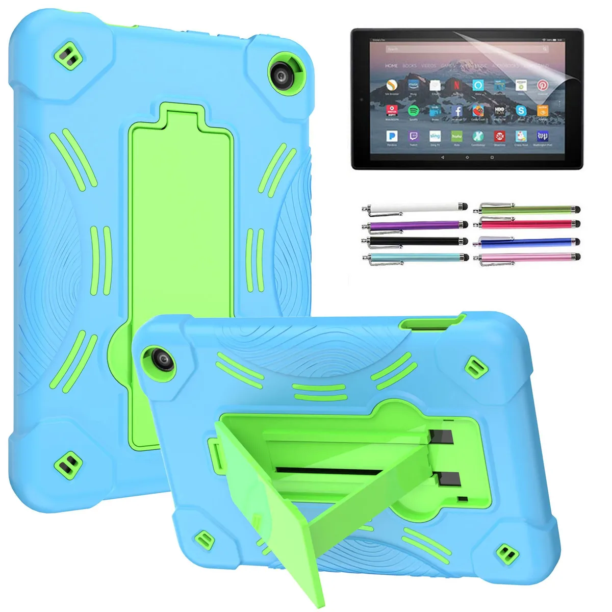 anicestore anicestore laptop case for Amazon Fire 7 12th Gen 2022 Blue/Green — product photo