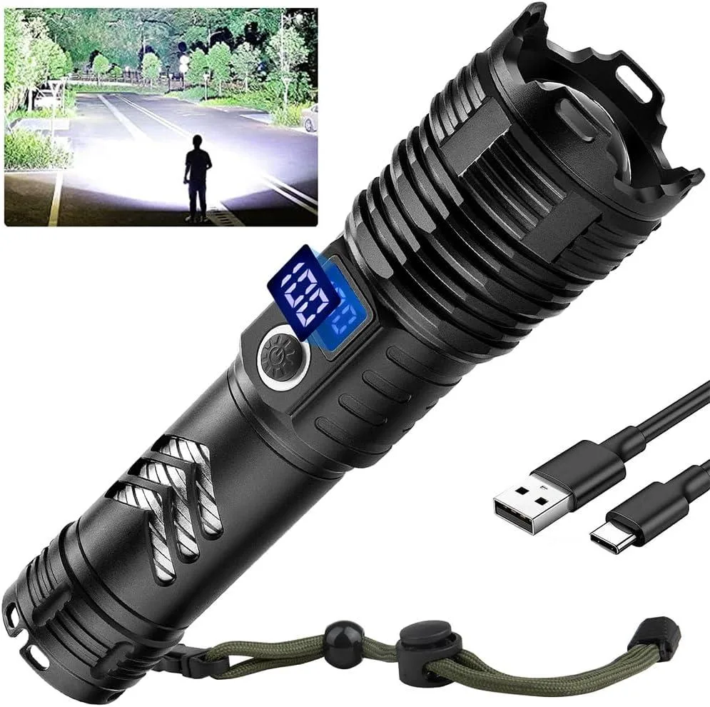 lelisten lelisten 900000 lumen 5000 Ah USB rechargeable flashlight — product photo