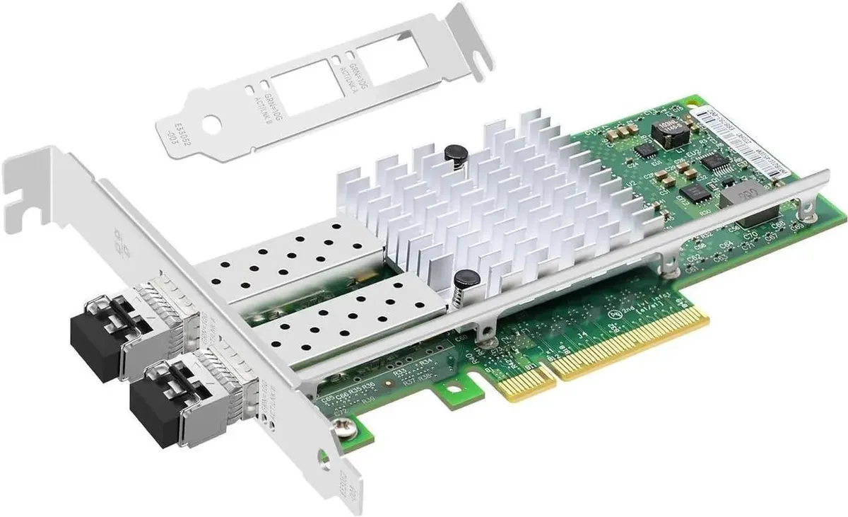 SMUGDESK SMUGDESK PCIe 2.0 x8 Dual SFP+ 10G Fiber NIC X520-SR2 Intel 82599 2pcs Multi-Mode Modules — product photo