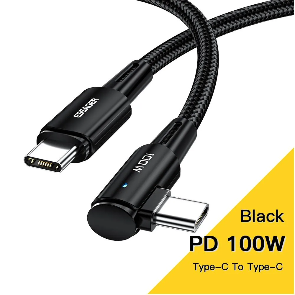 Jansicotek Jansicotek USB-C to USB-C Cable 100W Right Angle 10ft 2-pack — product photo
