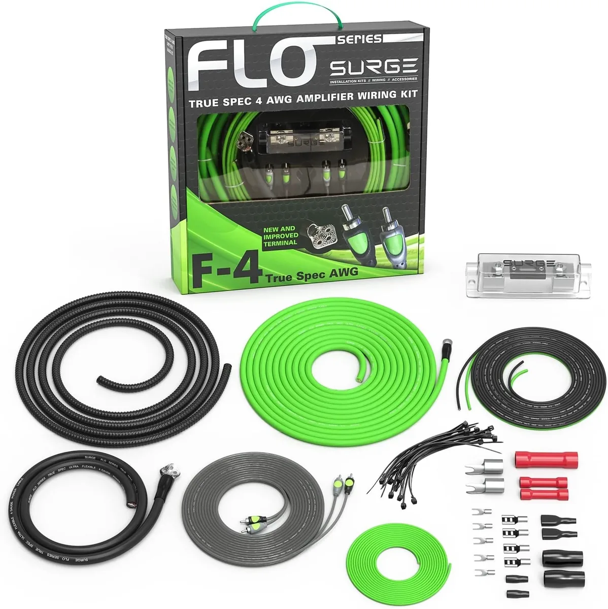 WUQ WUQ Surge Series 4 Gauge Amplifier Installation Wiring Kit car electronics accessory — product photo